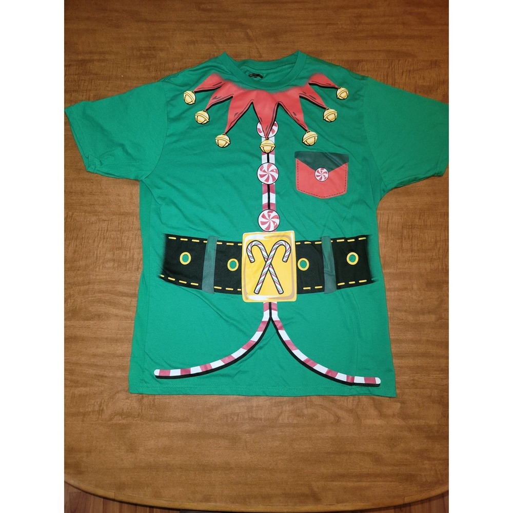 Christmas Elf T-shirt Joke Novelty Holiday Time Large A7
